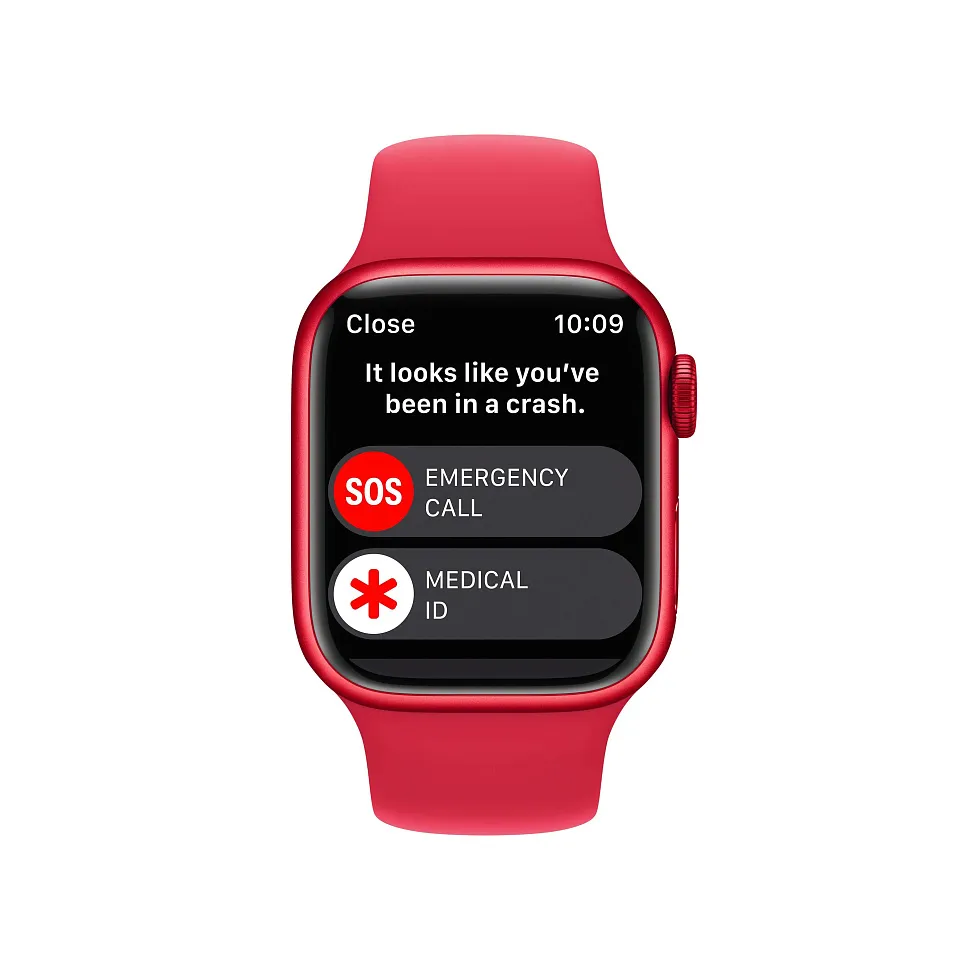 Apple Watch Series 8, 45 мм, корпус из алюминия красного цвета, спортивный ремешок (PRODUCT)RED