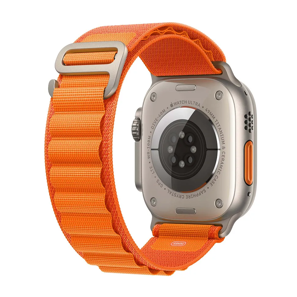 Apple Watch Ultra GPS + Cellular, 49 мм, корпус из титана, ремешок Alpine оранжевого цвета