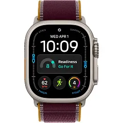 Apple Watch Ultra 4 GPS + Cellular, 49 мм, корпус из титана, ремешок Trail цвета «бургунди»