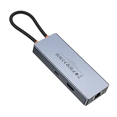 Адаптер HOCO USB-C HUB 6-in-1 (HB51), Серый