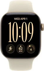 Apple Watch Series 12, 42 мм, корпус из алюминия цвета «светлое золото», спортивный ремешок песочного цвета
