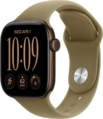 Apple Watch Series 12, 42 мм, корпус из алюминия темно-бронзового цвета, спортивный ремешок оливкового цвета