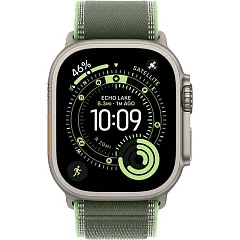 Apple Watch Ultra 3 GPS + Cellular, 49 мм, корпус из титана, ремешок Trail зелёного/неонового цвета