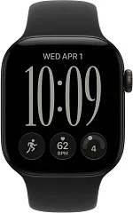 Apple Watch Series 12, 46 мм, корпус из алюминия чёрного цвета, спортивный ремешок чёрного цвета
